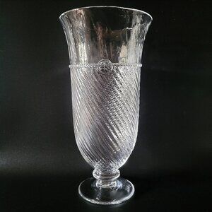 Juliska Graham 10" Footed Trumpet Vase Signed Mouth Blown in the Czech Republic